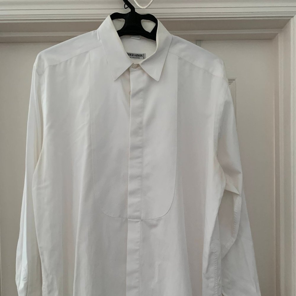 GIORGIO ARMANI MENS TUXEDO SHIRT - LARGE